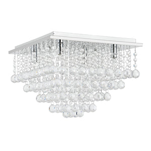 Kristallen plafondlamp [38x38cm] Plafondlamp Kroonluchter Kamerlamp Chroom [lux.pro] - premiumXL