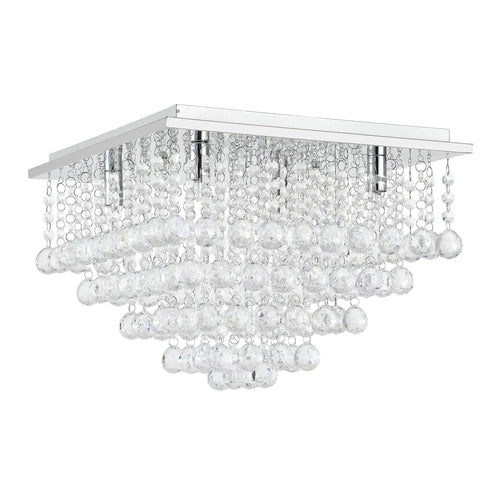 Kristallen plafondlamp [38x38cm] Plafondlamp Kroonluchter Kamerlamp Chroom [lux.pro] - premiumXL