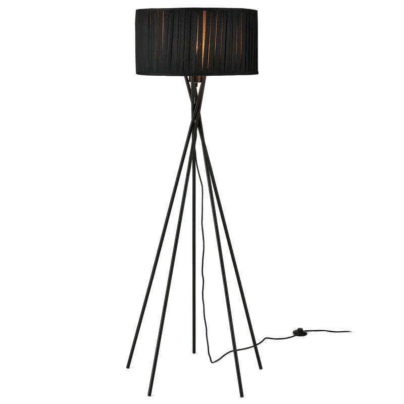 Croquis coté [lux.pro] lampadaire - Black Mikado - (1 x socle E27)(155 cm x Ø 48 cm) lampe sur pied lampe de plancher lampe lampe de salon noir