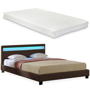 Lit rembourré Paris LED RGB éclairage matelas en mousse froide différentes versions Corium - premiumXL