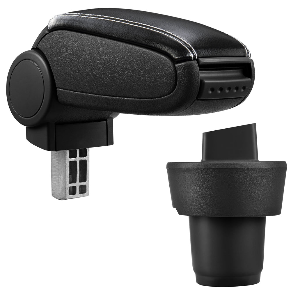 Middenarmsteun VW Up! - Armsteun met opbergvak - gewatteerd - zwart - grijs pro.tec - premiumXL