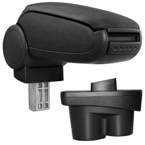 Middenarmsteun passend voor Opel Corsa E vanaf Bj. 2014 - Armsteun met opbergvak - gevoerd - zwart - grijs [pro.tec] - premiumXL