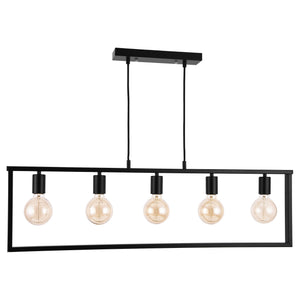 Metalen hanglamp Glasgow 100x30 cm zwart 5xE27