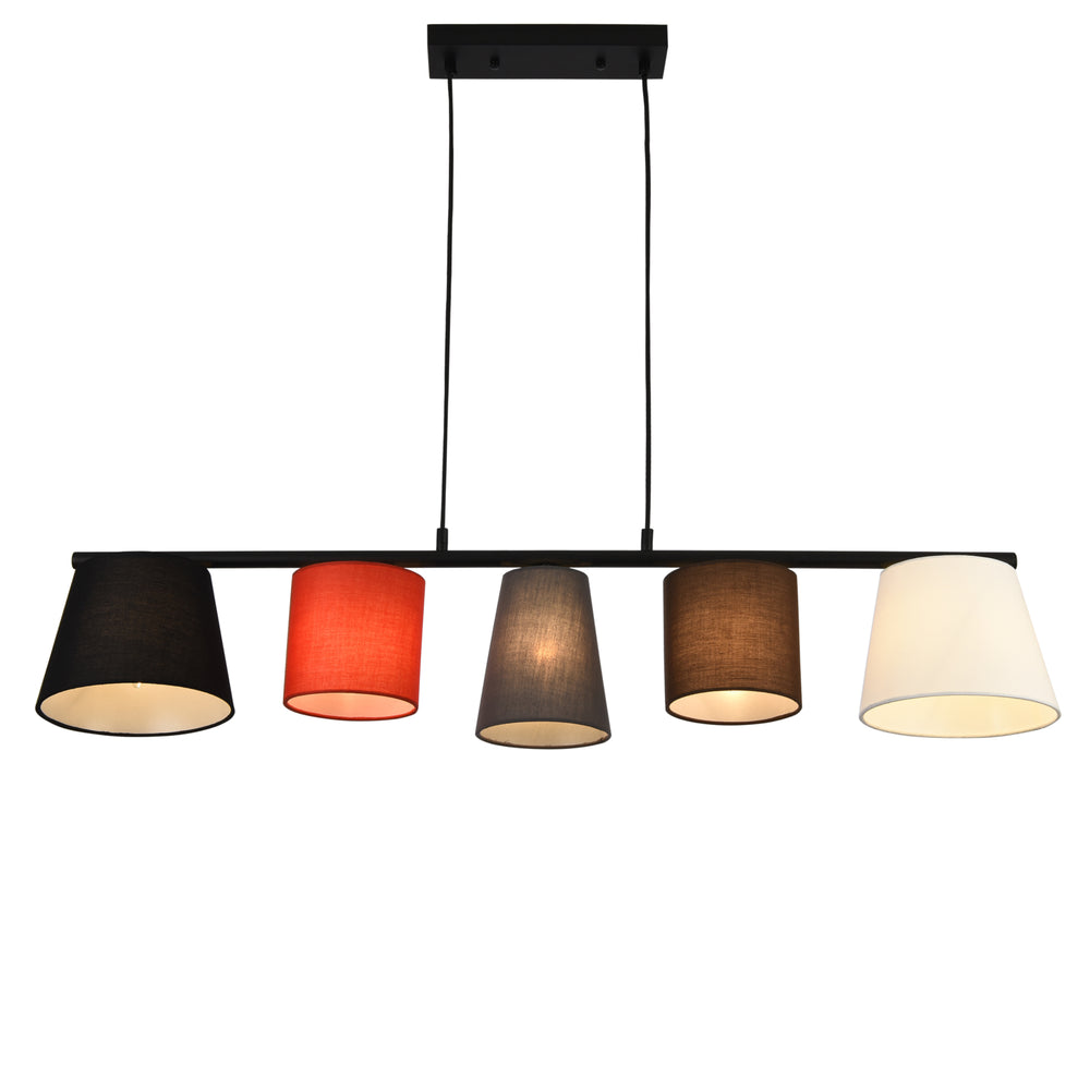 Hängeleuchte Mysen 5 - vlammig Stof Zwart lux.pro - premiumXL