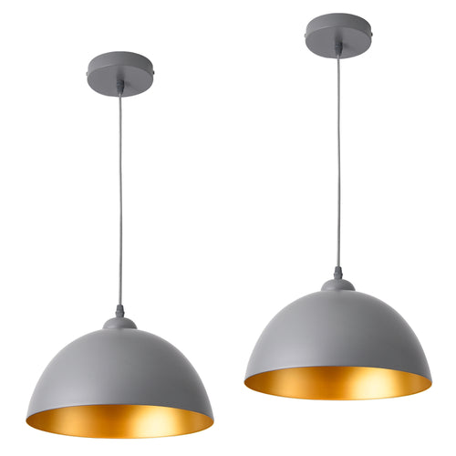 Lot de 2 suspensions Toulon métal gris - or lux.pro - premiumXL