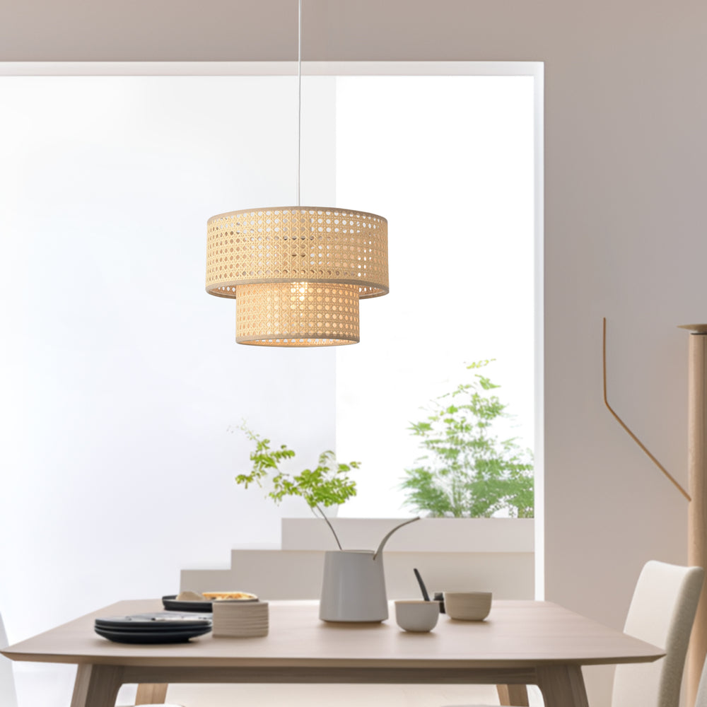Design hanglamp Ascot E27 wit rotan look lux.pro