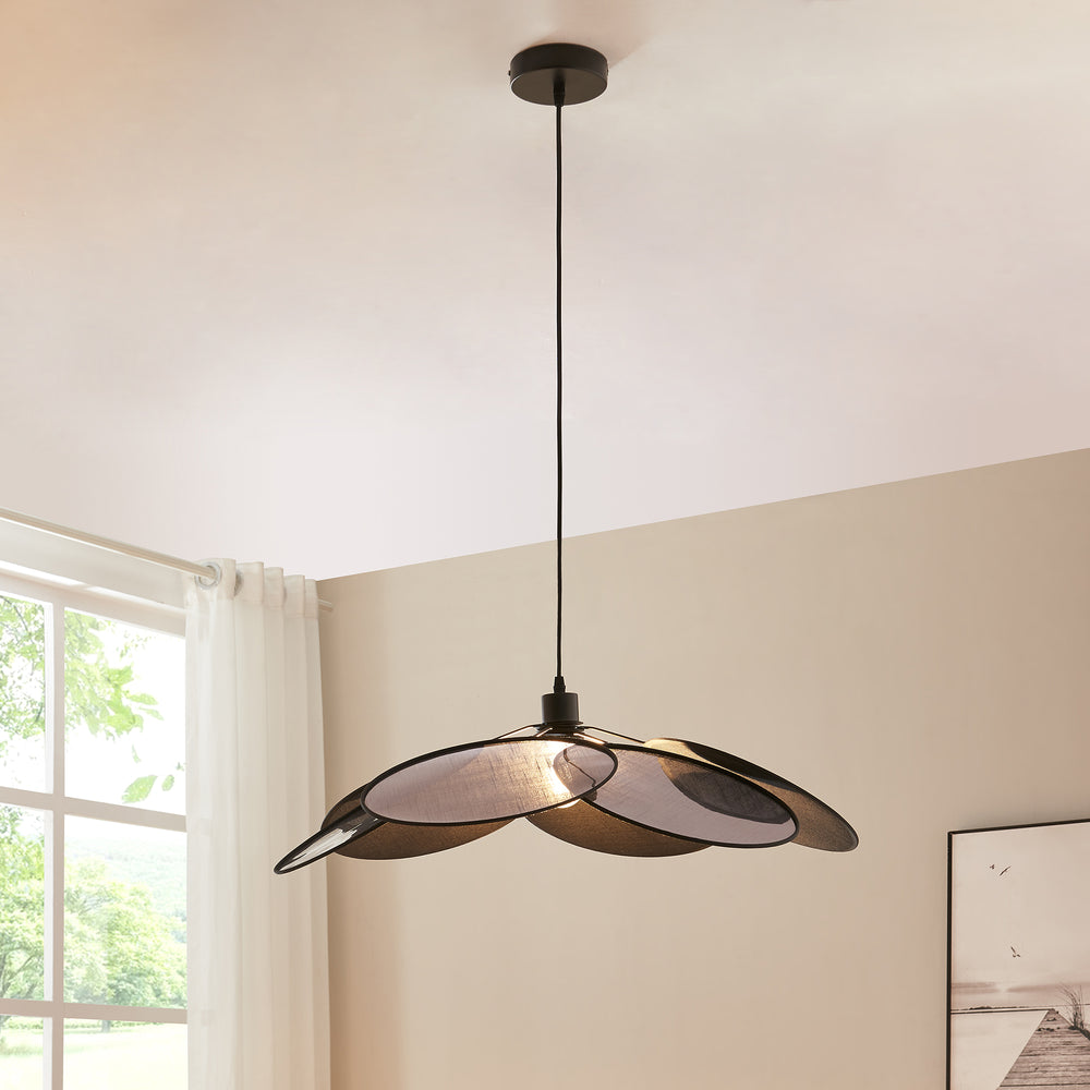 Suspension Blackwood métal/tissu noir [lux.pro] - premiumXL