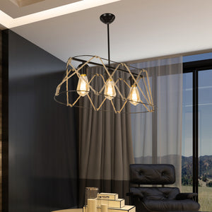 Suspension Harrogate en métal et corde de jute E27 [lux.pro] 