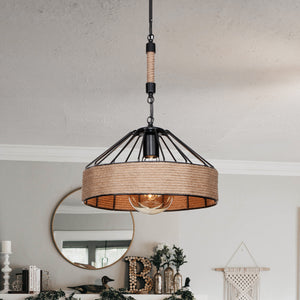 Suspension Bridgford E27 métal corde de jute noir/couleur jute [lux.pro] - premiumXL