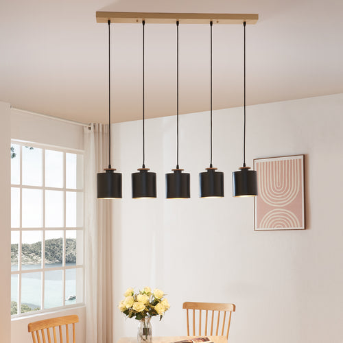 Suspension Posdand 130x90x14 cm bois/noir [lux.pro] - premiumXL