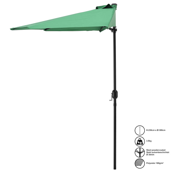 demi-parasol Eger 300 cm x 150 cm x 230 cm casa.pro