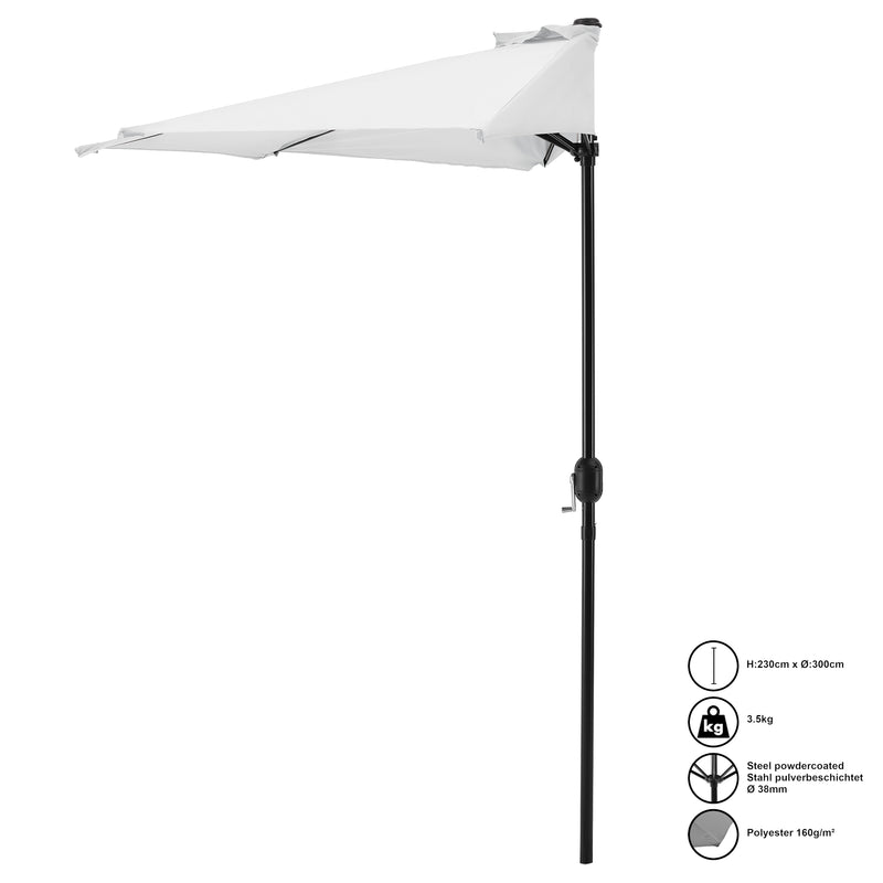 Maatschets [casa.pro] Parasol halfrond voor balkons of terrassen 300x150x230 - 4 varianten