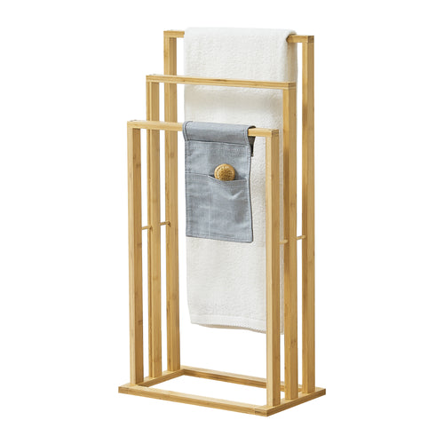 Porte-serviettes en bambou Rana 40x24x82 cm [en.casa] - premiumXL