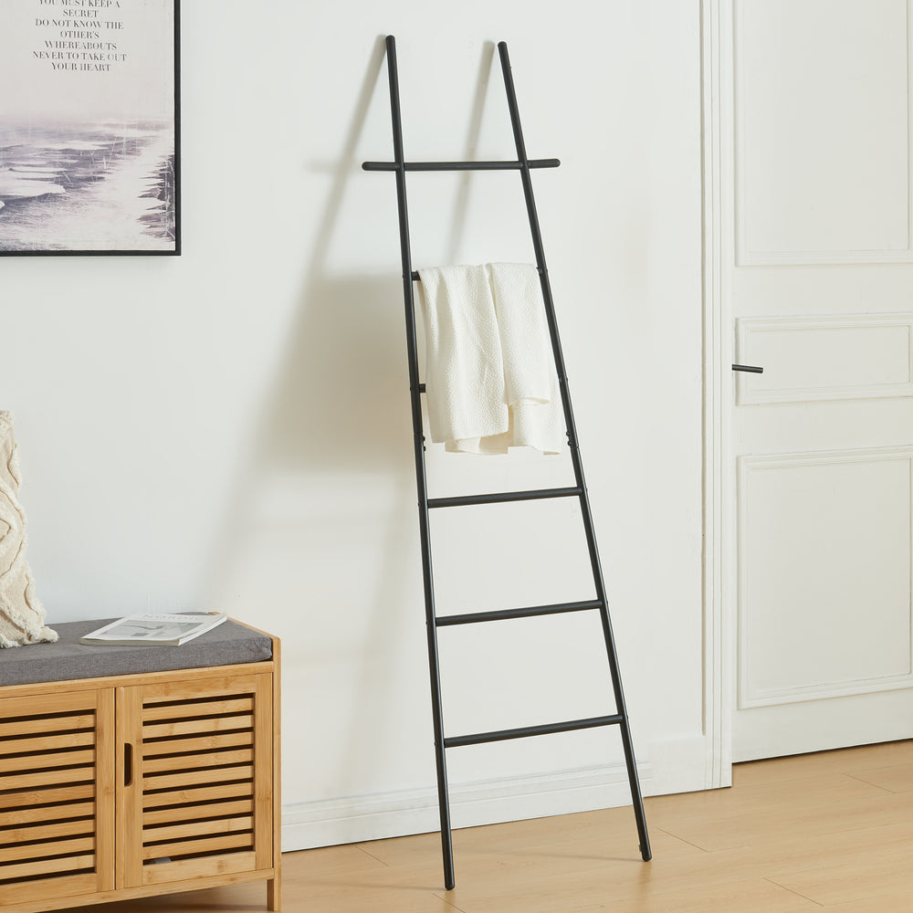 Étagère échelle Øyer acier 170 x 45 x 2 cm noir [en.casa]