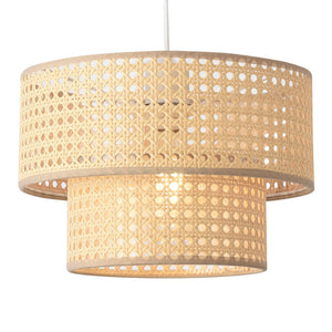 Suspension Ascot E27 blanc aspect rotin lux.pro