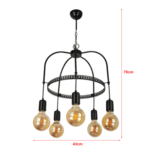 lux.pro Hanglamp Llandudno E27 - 5 varianten