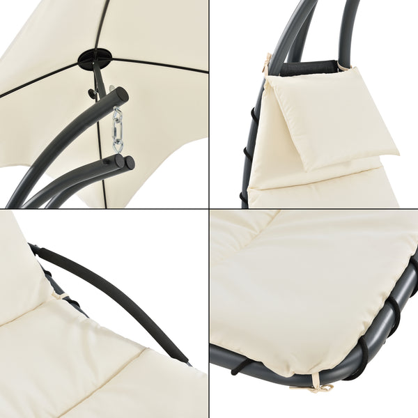 Hangmat met luifel en standaard 166x116x210 cm - 3 varianten