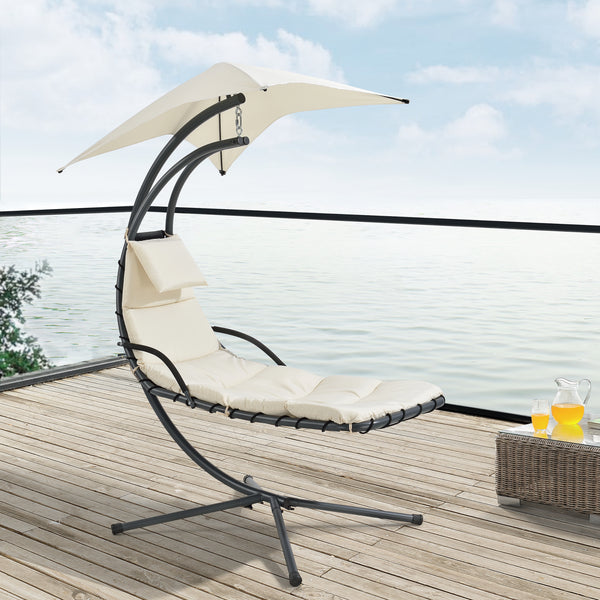 Hangmat met luifel en standaard 166x116x210 cm - 3 varianten