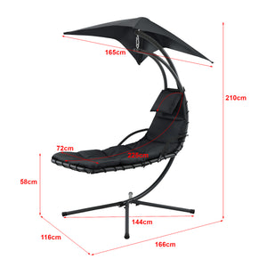 Hangmat met luifel en standaard 166x116x210 cm - 3 varianten