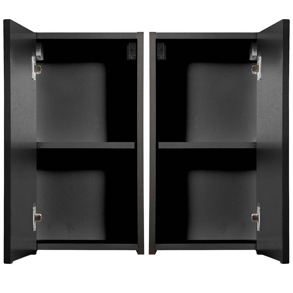 Armoire murale de salle de bain Newport noir [en.casa]