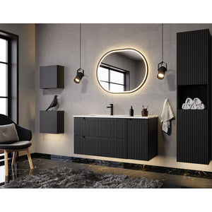 Armoire murale de salle de bain Newport noir [en.casa]