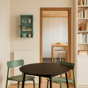 Armoire murale Zundert avec porte en verre strié 60 x 35 x 15 cm acier [en.casa]