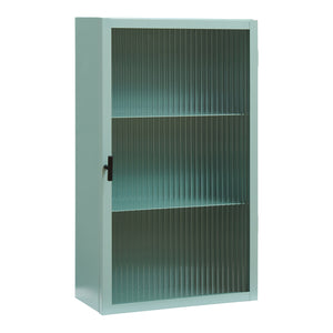 Armoire murale Zundert avec porte en verre strié 60 x 35 x 15 cm acier [en.casa]