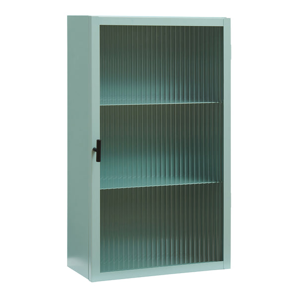 Armoire murale Zundert avec porte en verre strié 60 x 35 x 15 cm acier [en.casa]