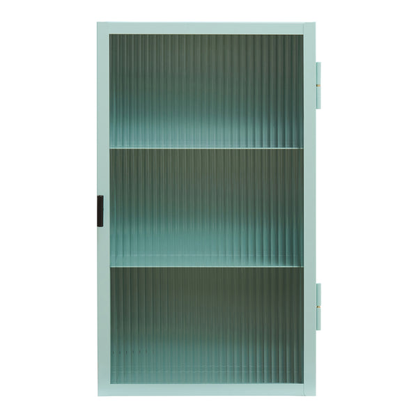 Armoire murale Zundert avec porte en verre strié 60 x 35 x 15 cm acier [en.casa]
