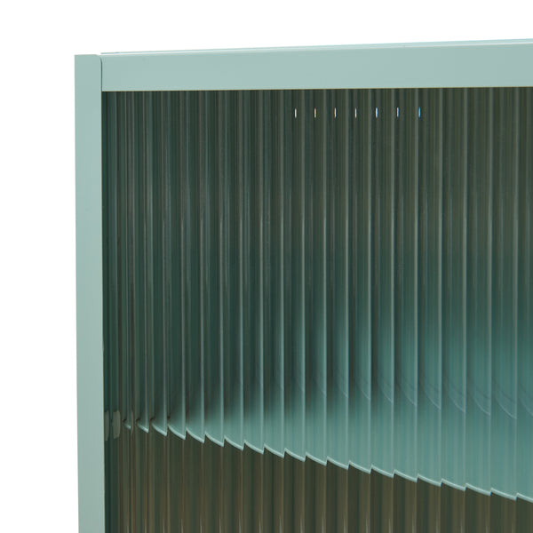 Armoire murale Zundert avec porte en verre strié 60 x 35 x 15 cm acier [en.casa]