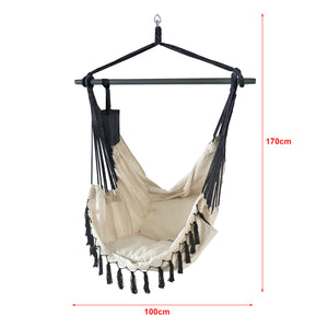 [en.casa] Hangstoel Aranga met 2 kussens max 120 kg - 2 varianten