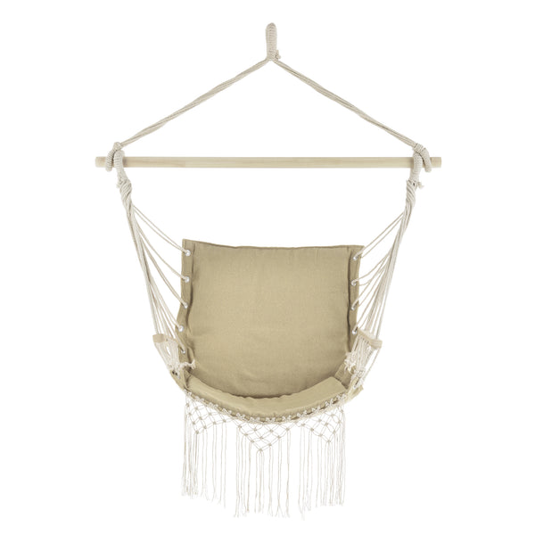 Fauteuil Suspendu à Franges Bahia Jusqu'à 150 kg 120 x 100 x 65 cm [casa.pro]