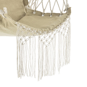 Fauteuil Suspendu à Franges Bahia Jusqu'à 150 kg 120 x 100 x 65 cm [casa.pro]