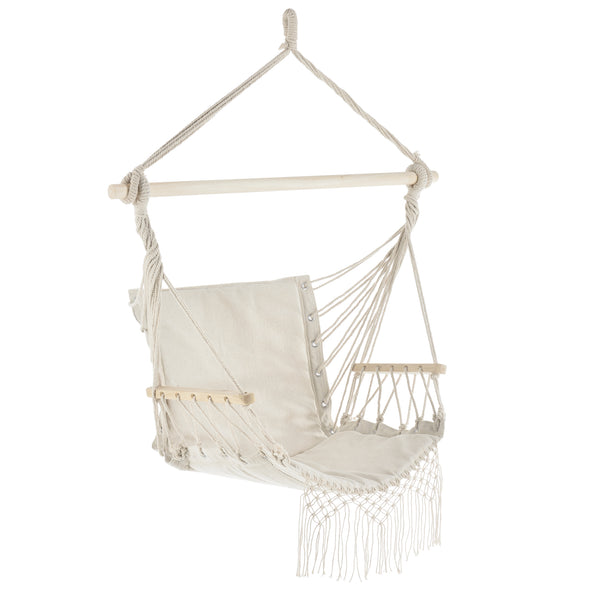 Fauteuil Suspendu à Franges Bahia Jusqu'à 150 kg 120 x 100 x 65 cm [casa.pro]