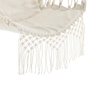 Fauteuil Suspendu à Franges Bahia Jusqu'à 150 kg 120 x 100 x 65 cm [casa.pro]