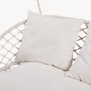 Fauteuil suspendu Kailua pour 2 personnes 135 x 129 x 65 cm blanc crème casa.pro