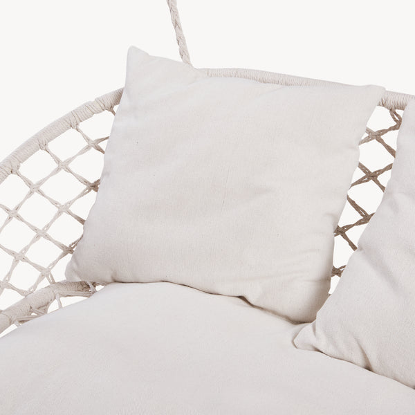 Fauteuil suspendu Kailua pour 2 personnes 135 x 129 x 65 cm blanc crème casa.pro