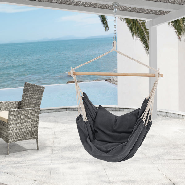 Fauteuil suspendu Peralvillo avec coussins 175 x 130 cm [en.casa]