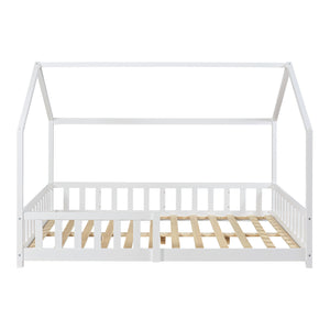 Kinderbed Hesel huisbed met matras en uitvalbeveiliging [en.casa] [neu.haus]