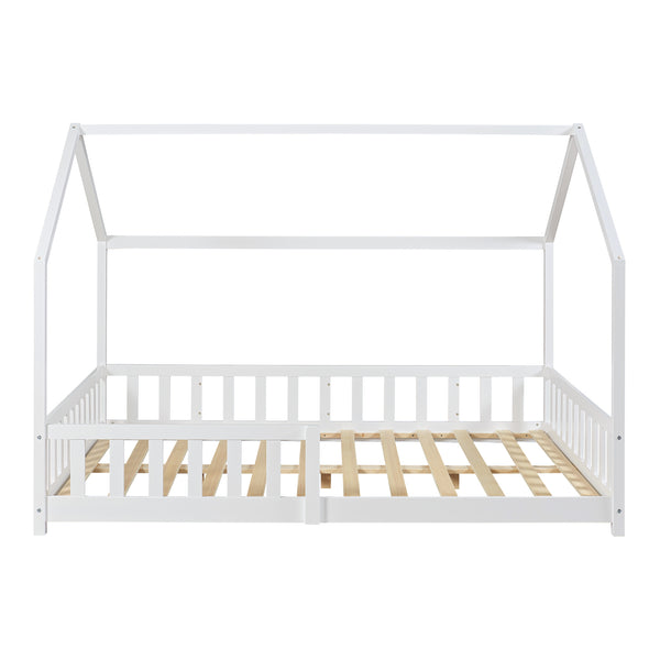 Kinderbed Hesel huisbed met matras en uitvalbeveiliging [en.casa] [neu.haus]