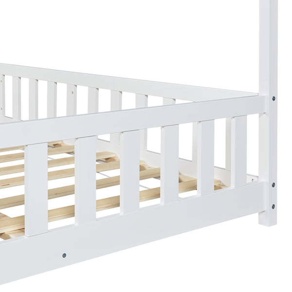 Kinderbed Hesel huisbed met matras en uitvalbeveiliging [en.casa] [neu.haus]