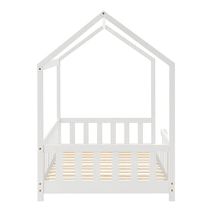 Kinderbed Hesel huisbed met matras en uitvalbeveiliging [en.casa] [neu.haus]