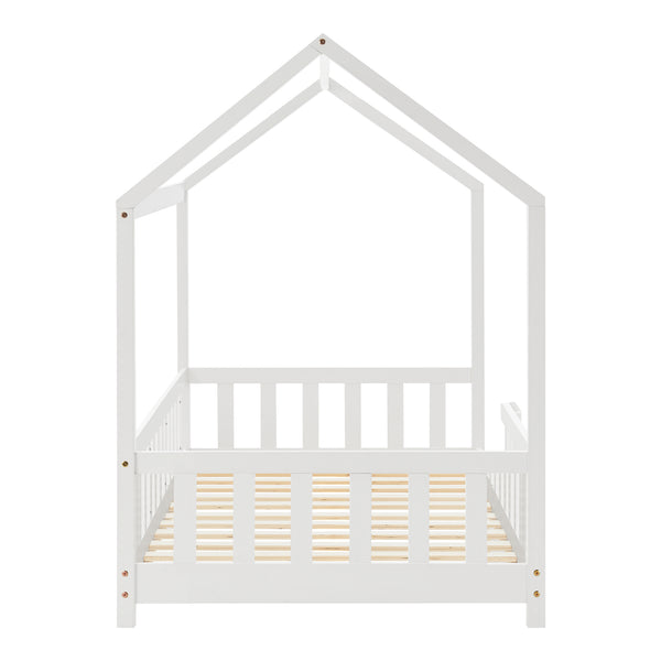 Kinderbed Hesel huisbed met matras en uitvalbeveiliging [en.casa] [neu.haus]