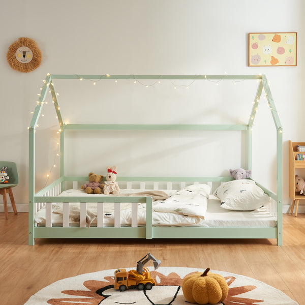 Kinderbed Hesel huisbed met uitvalbeveiliging [en.casa]