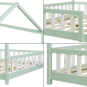 Kinderbed Hesel huisbed met uitvalbeveiliging [en.casa]