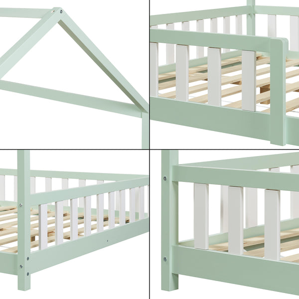 Kinderbed Hesel huisbed met uitvalbeveiliging [en.casa]