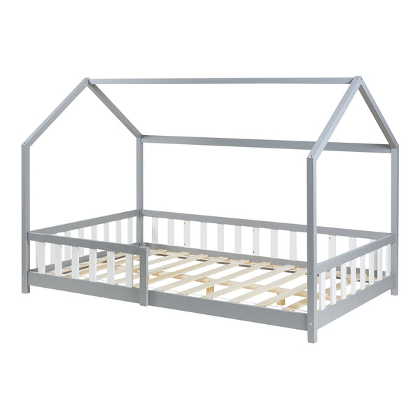 Kinderbed Hesel huisbed met uitvalbeveiliging [en.casa]