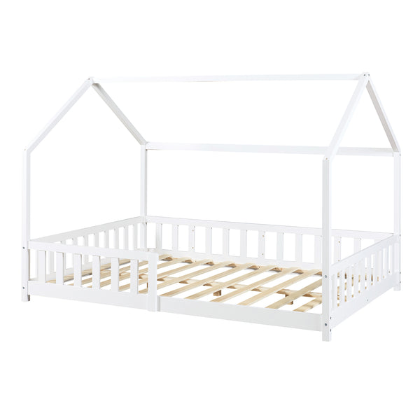 Kinderbed Hesel huisbed met uitvalbeveiliging [en.casa]