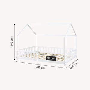 Kinderbed Hesel huisbed met uitvalbeveiliging [en.casa]