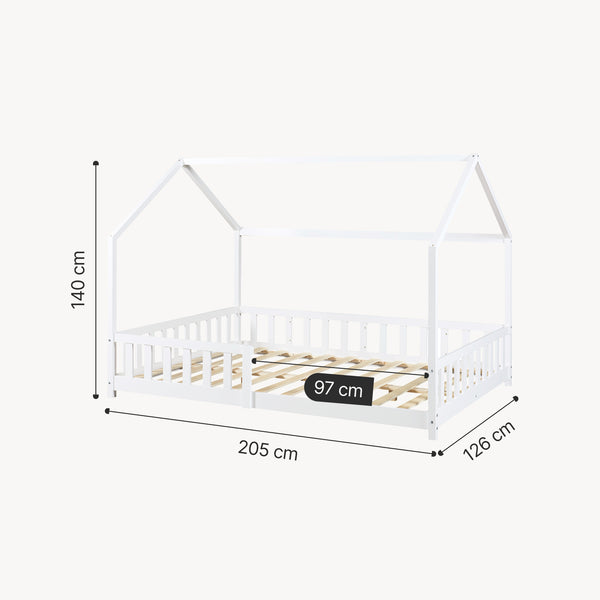 Kinderbed Hesel huisbed met uitvalbeveiliging [en.casa]